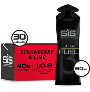 ⁨SIS BETA FUEL ENERGY GEL   מארז 30יח ג׳ל אנרגיה טעם תות ליים ⁩⁩