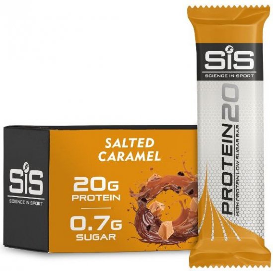 מארז 12 חטיפי חלבון 64 גרם בטעם קרמל מלוח SiS Protein20
