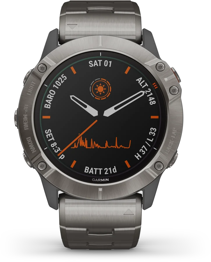 שעון טריאתלון גרמין fenix 6X Pro Solar Edition Titanium